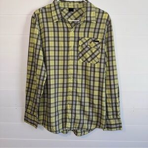 Oakley Podium Plaid Long Sleeve Flannel Plaid Button Up Shirt Size Medium